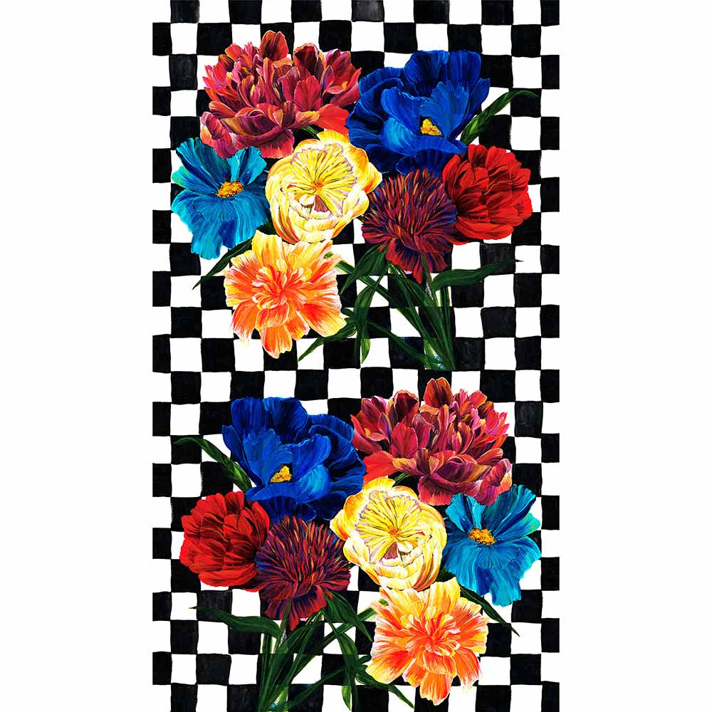 Northcott Fabrics Hello Checkerboard Panel 24" x 42" Keepsake Quilting