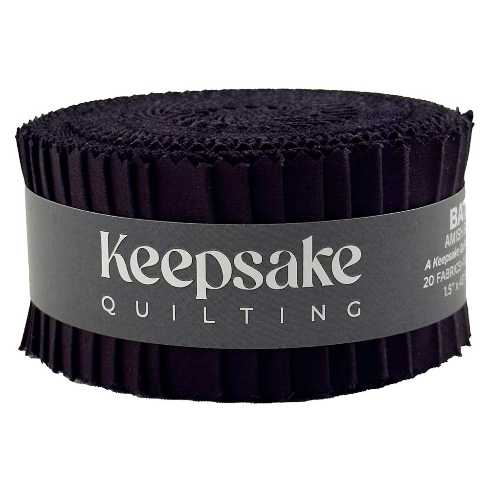 Keepsake Quilting Batik Amish Black 11/2" Strips 20 Pieces