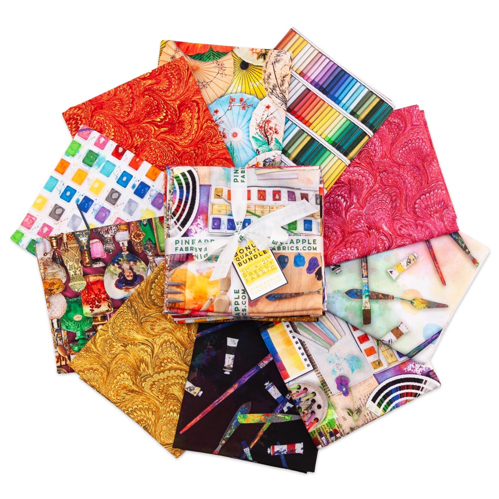 The Artist Desk Bonus Quarter Bundle 10 piece by Pineapple Fabrics