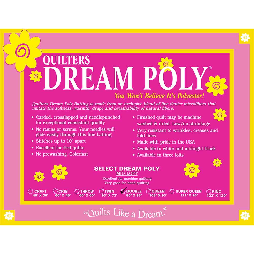 Quilter's Dream Black Dream Poly Select Double 96" x 93" Batting