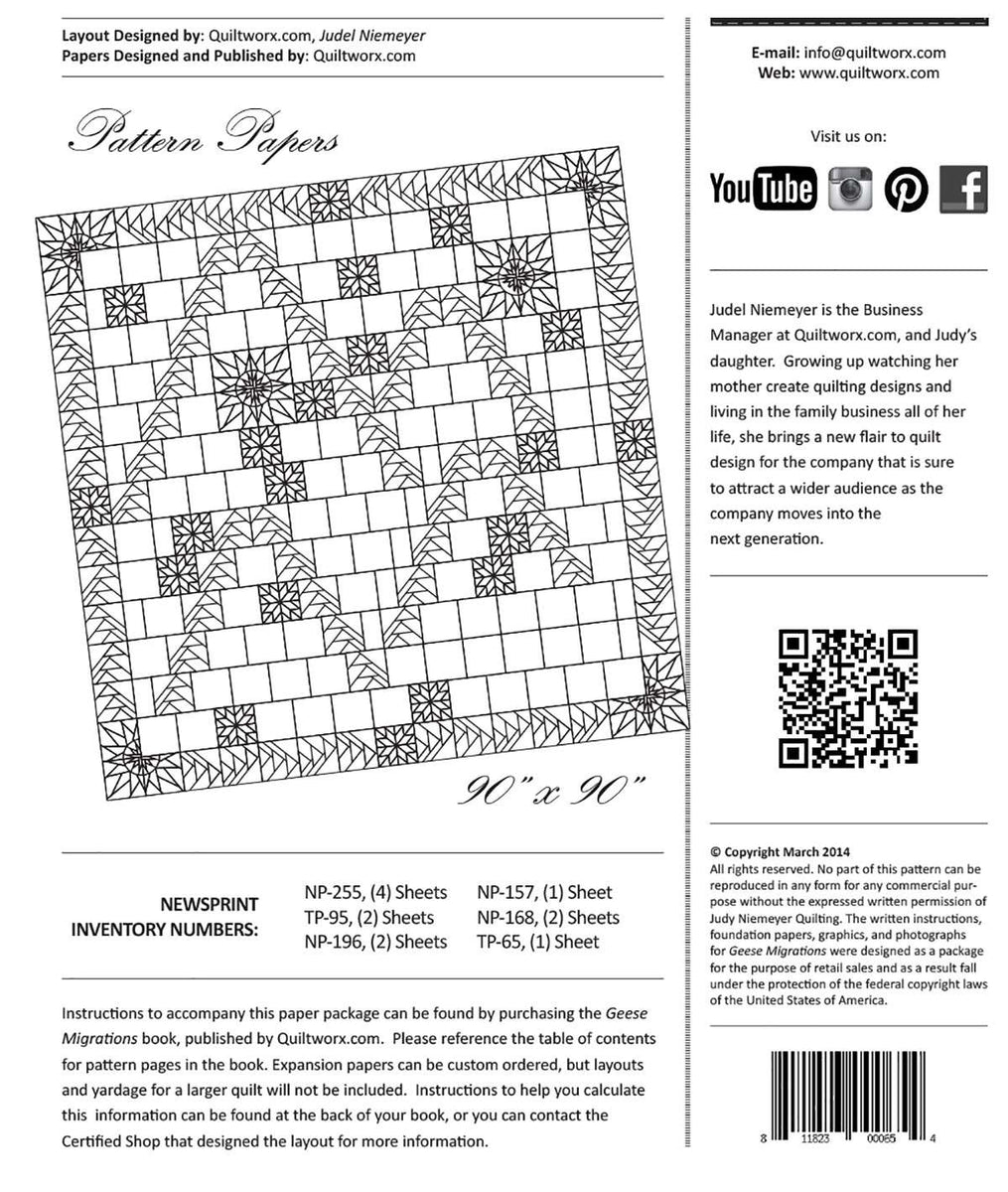 Geese Migrations Cover Foundation Paper Packs by Judy Niemeyer