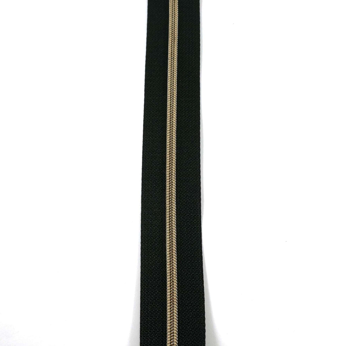 3 Emmaline ZippersbytheYard 3yds Black Antique Brass Teeth