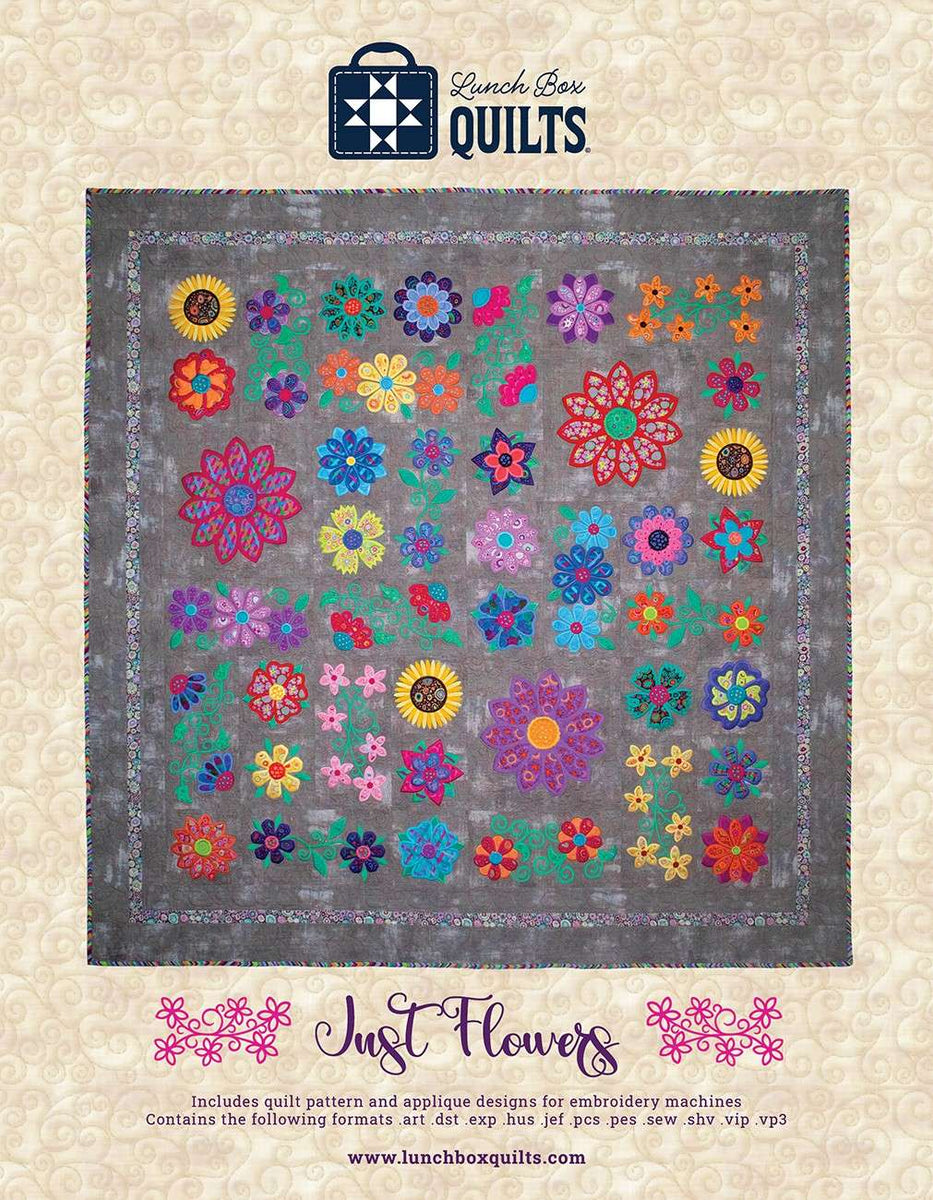 Just Flowers Applique Machine Embroidery Pattern with Redemption Code