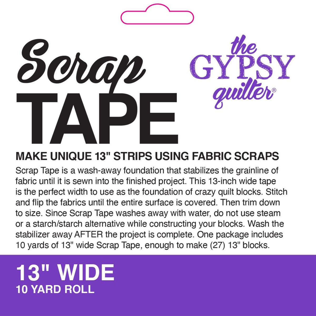 Gypsy Quilter Scrap Tape 13in x 10yds Keepsake Quilting