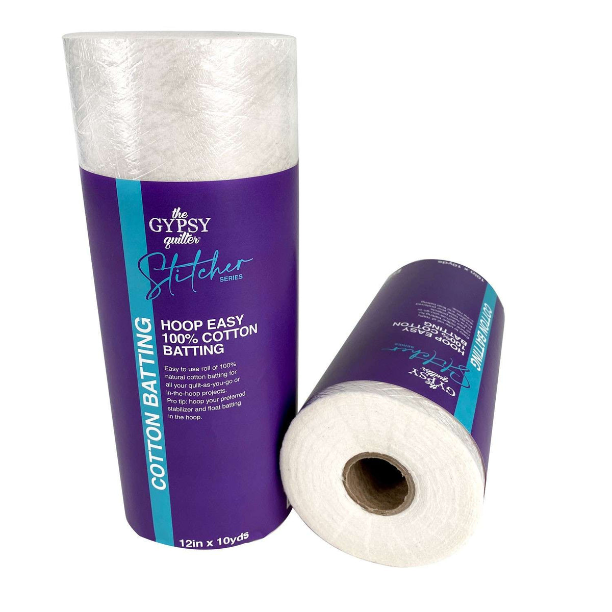 Gypsy Quilter Hoop Easy Cotton Batting 12in x 10yds Keepsake Quilting