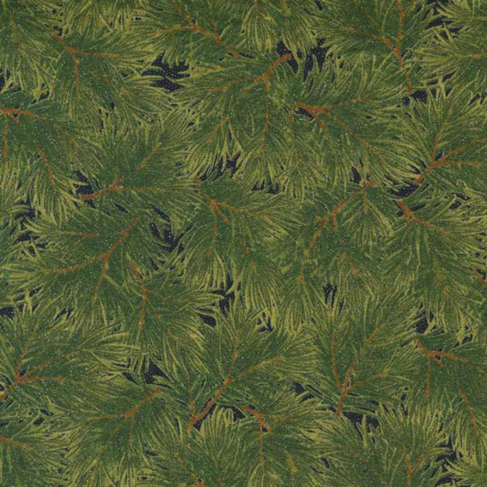 Moda Fabrics - Sparkle And Shine Glitter - Pine Branches - Black - Yar –  Keepsake Quilting