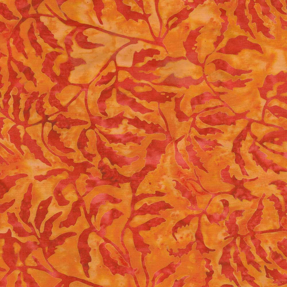 Island Batik - Full Bloom - Orange Foliage - Barbara Persing and Mary ...