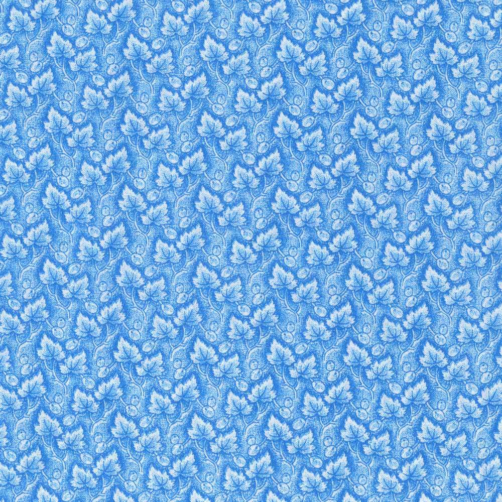 VALUE Basic Spring Leaves Blue 3 Yard Cut 108" x 44" wide