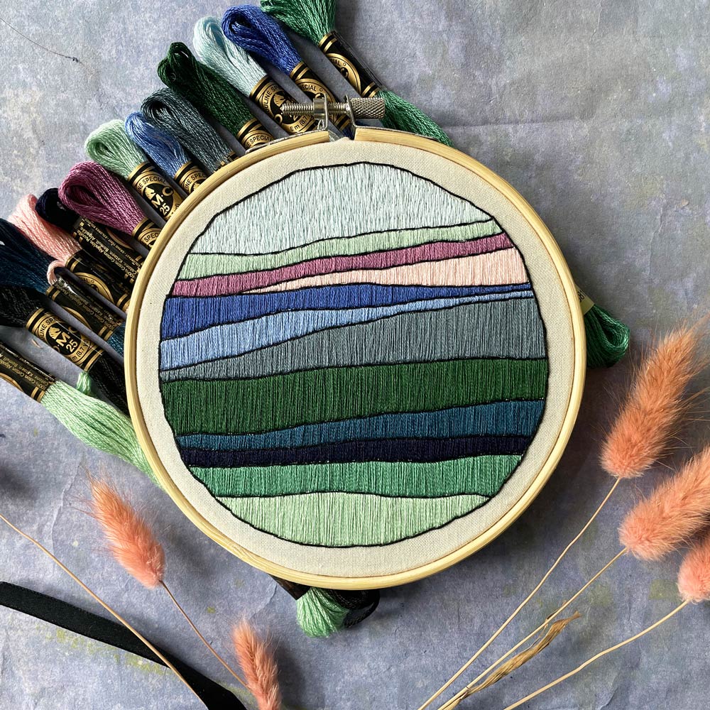 Kate Wyatt Fine Art Great Smokey Mountains Embroidery Kit Keepsake