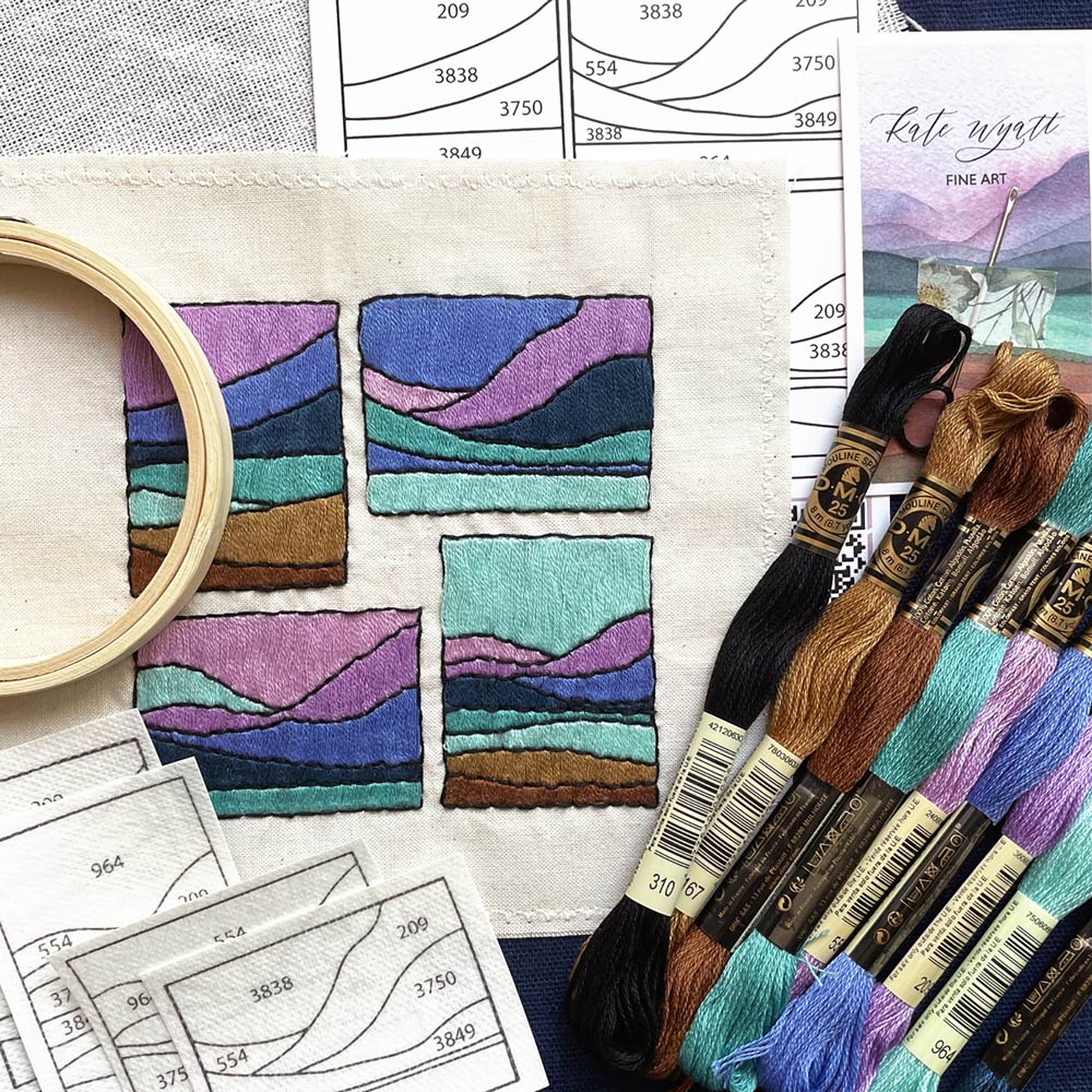 Kate Wyatt Fine Art Balmy Banff Stick and Stitch Embroidery Kit