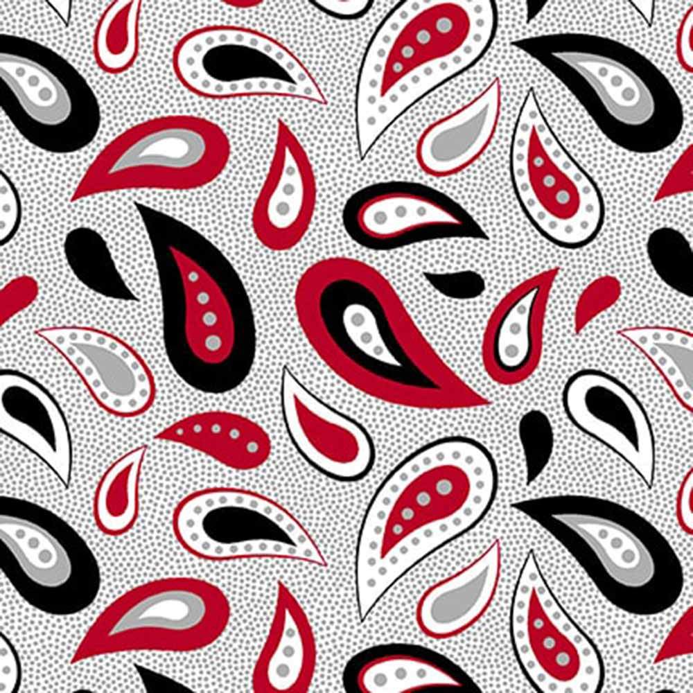Blank Quilting - Scarlet Story - Color Pop Studios - Paisley - Gray ...
