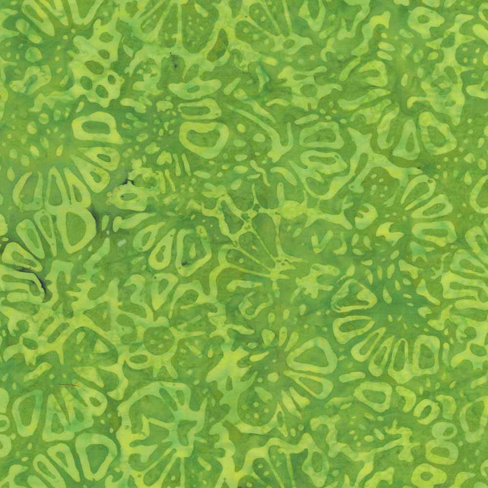 Anthology Fabrics Batik Splash Organic Floral Grass Yardage