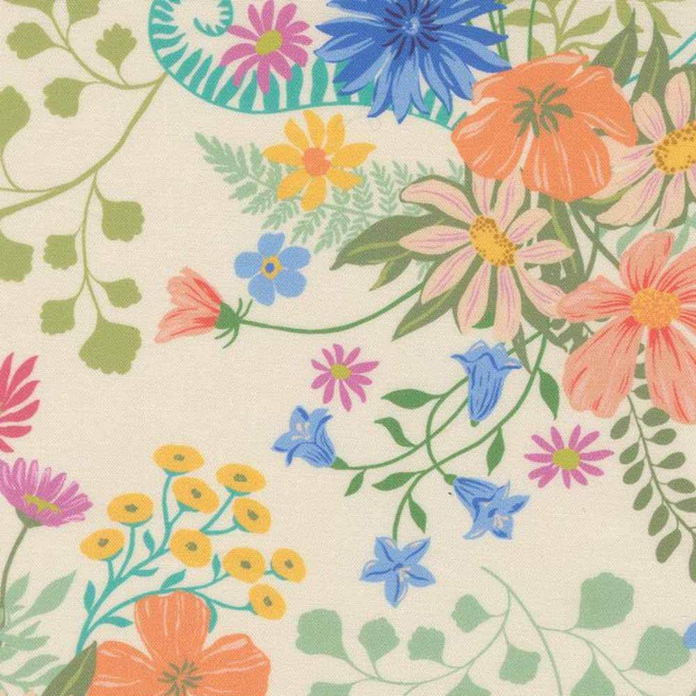 Moda Fabrics - Cannon Beach by Crystal Manning - Misty Meadow Large Floral - Cream - Yardage