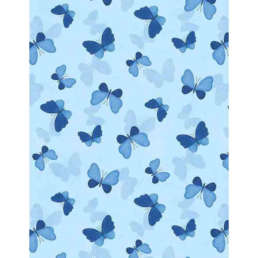 Wilmington Prints - Blissful Blues by Fluidity - Butterflies - Blue ...