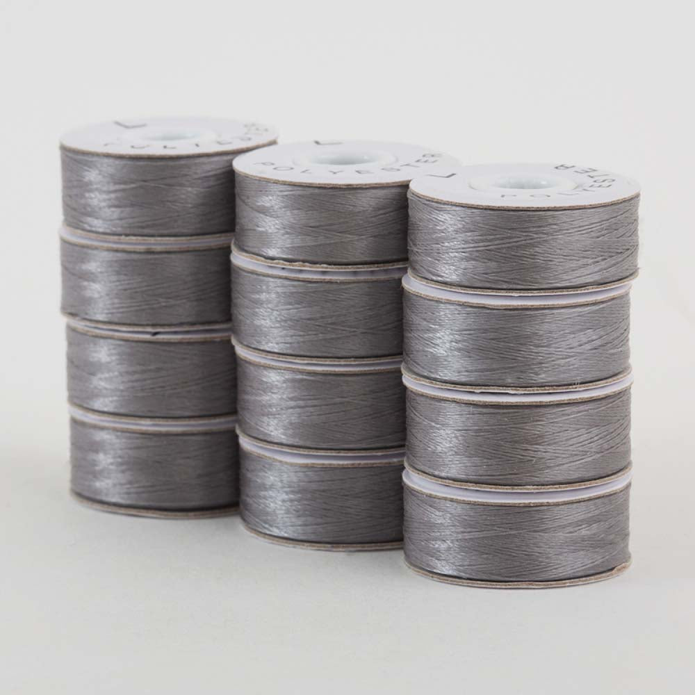 SuperBobs Polyester Bobbin 12pk L-Style Gray – Keepsake Quilting