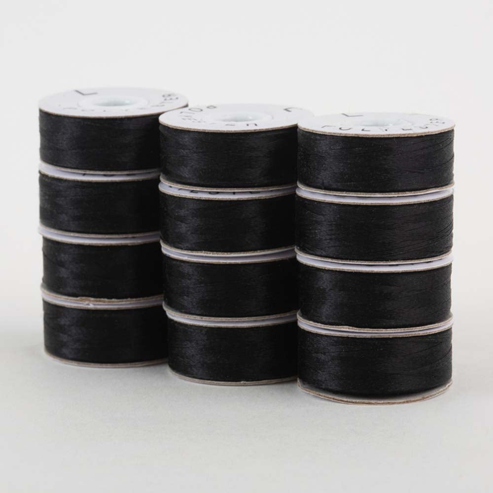 SuperBobs Polyester Bobbin 12pk L-Style Black – Keepsake Quilting