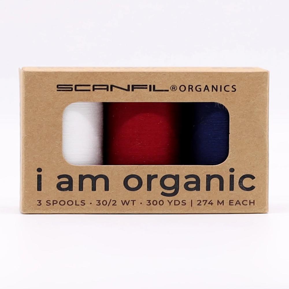 Scanfil Organic Cotton 30wt 3 Spool Thread Set Patriotic – Keepsake ...