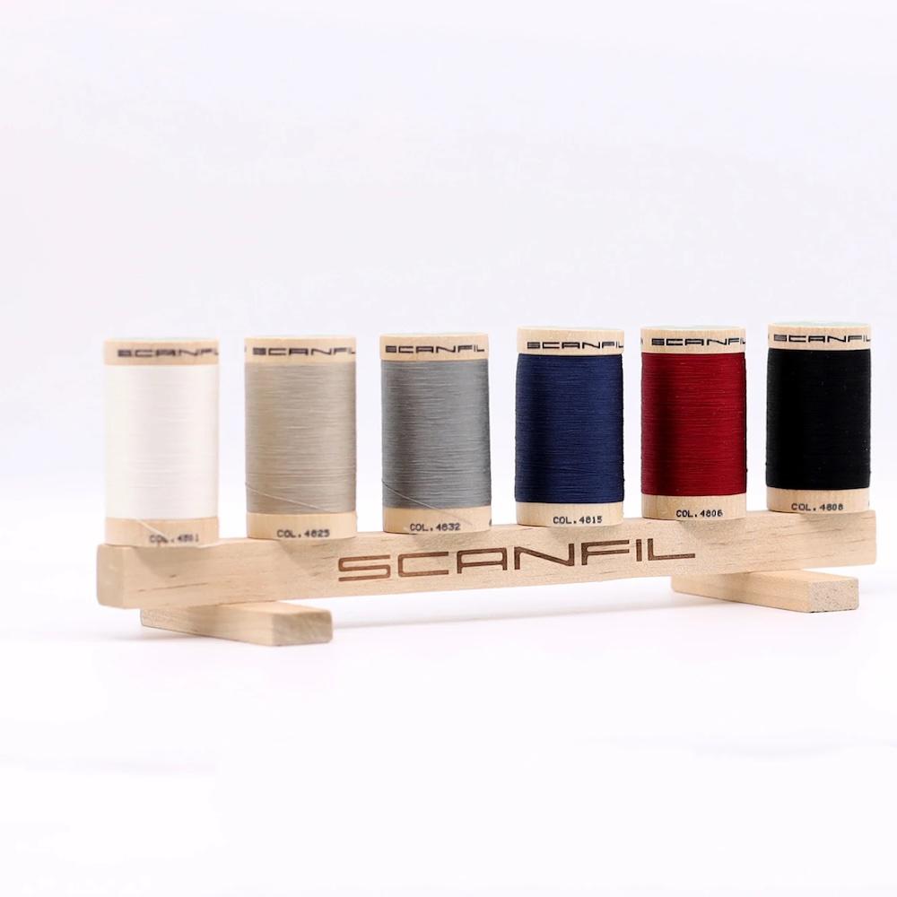 Scanfil Thread Scanfil Organic Cotton 50wt 6 Spool Thread Set with Rack Neutrals ...