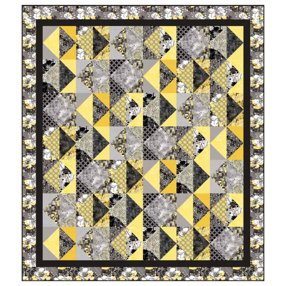 Henry Glass - Black White and Citrus Quilt#2 pattern - FREE download