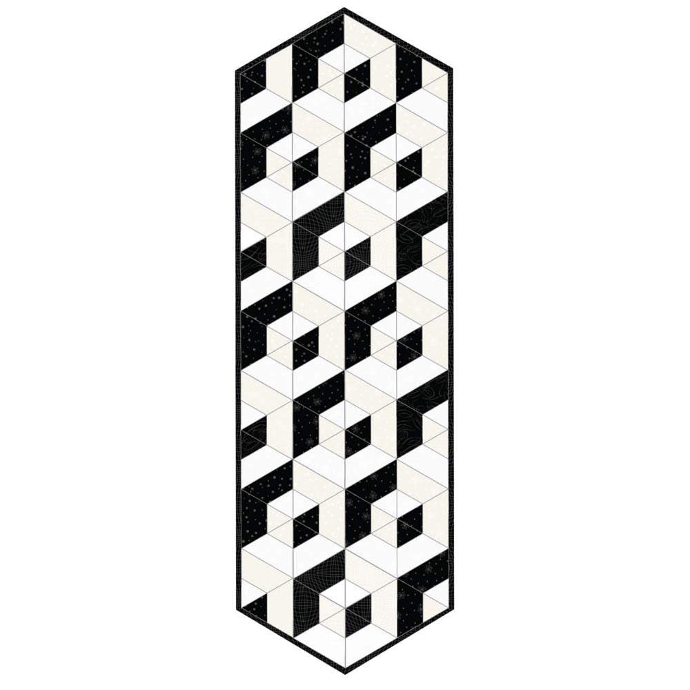 Maywood - Solitaire Whites in the Black Runner pattern - FREE download
