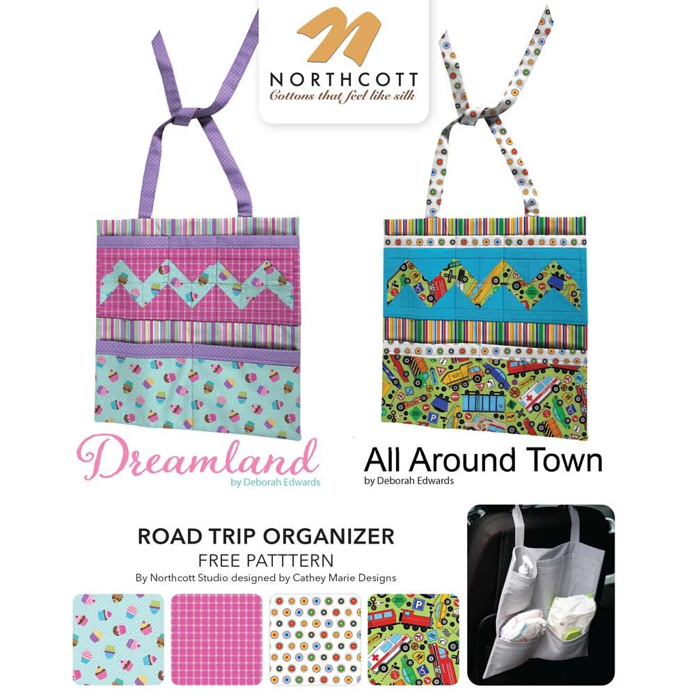 Northcott Fabrics - Road Trip Organizer Pattern - FREE download