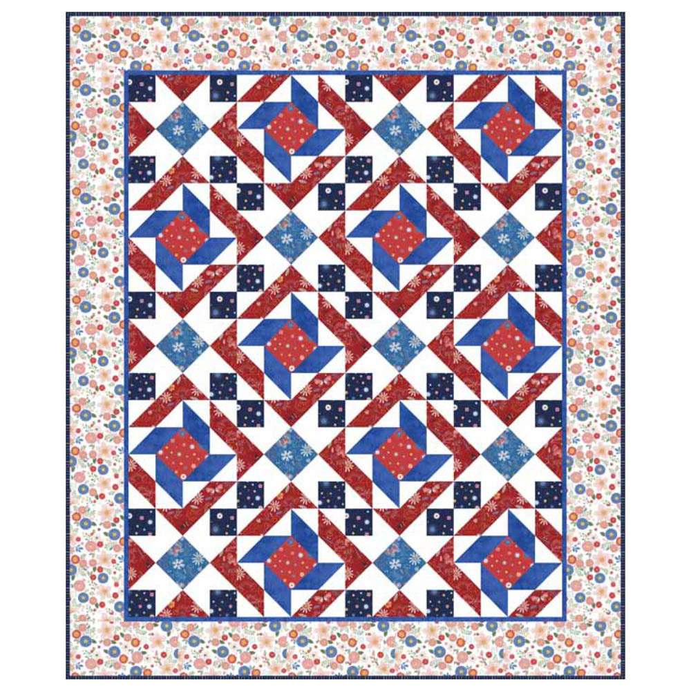 P&B Textiles - Stitched with Love Quilt (Quilts of Valor) pattern - FREE download