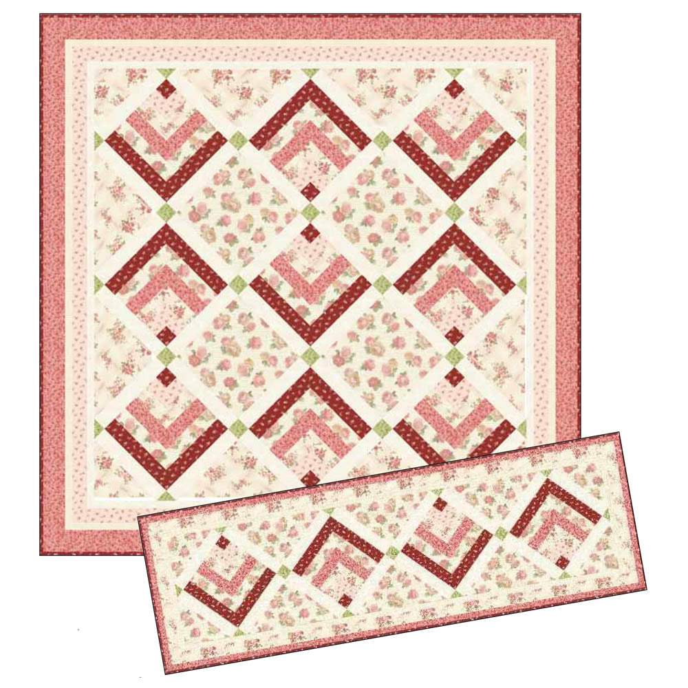 P&B Textiles - Rose Tile Quilt & Bed Runner pattern - FREE download