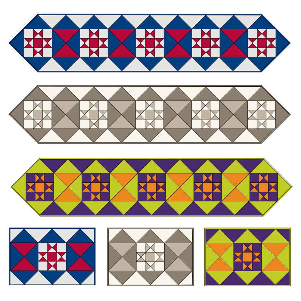 P&B Textiles - Crystals Table Runner & Placemats pattern - FREE download