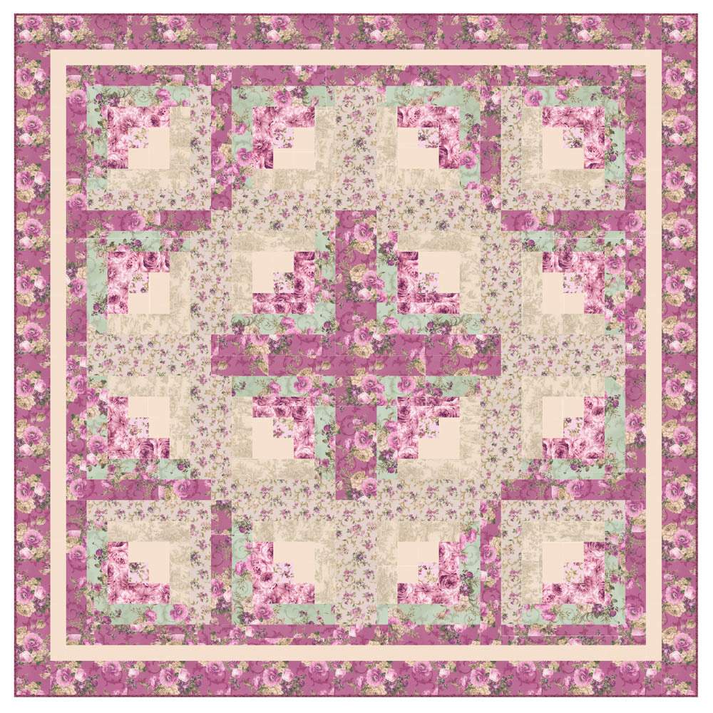 Robert Kaufman - Floral Cabins Quilt pattern - FREE download