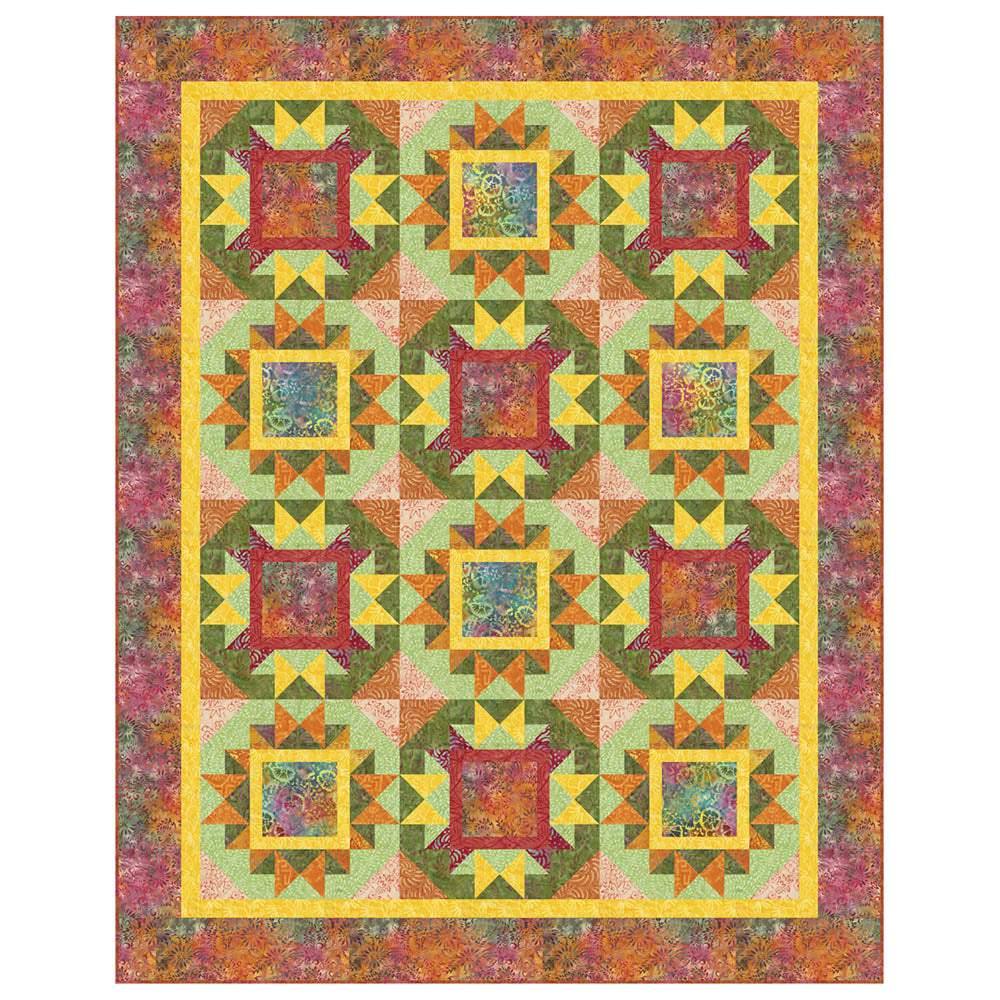 Timeless Treasures - Squarely Star Quilt pattern - FREE download