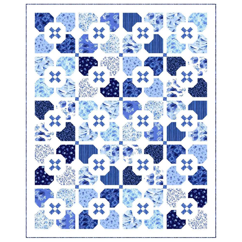 Timeless Treasures - Blue Blooms Quilt pattern - FREE download