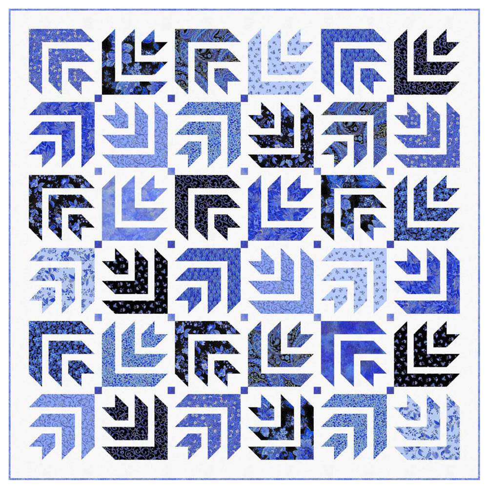 Timeless Treasures - Arrowheads - Sapphire Quilt pattern - FREE download