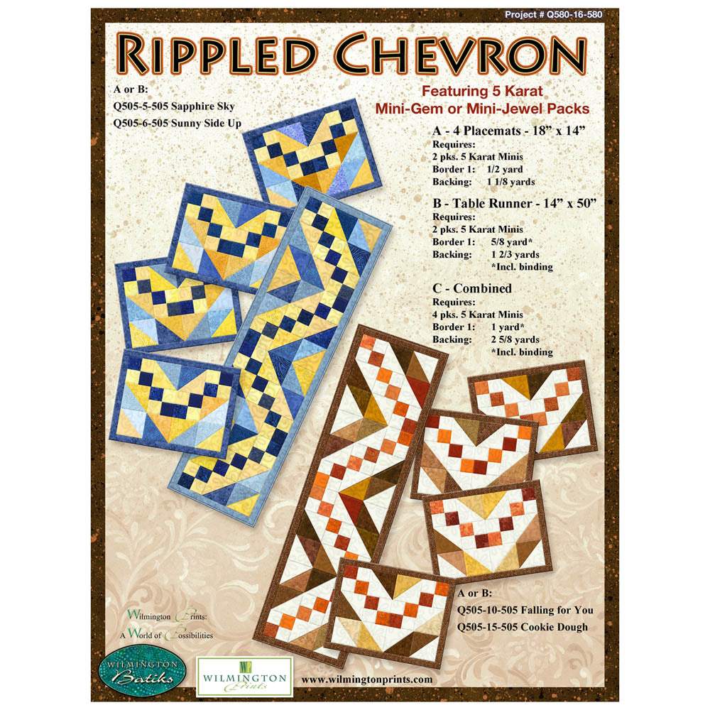 Wilmington Prints - Rippled Chevron Table Runner & Placemats pattern - FREE download
