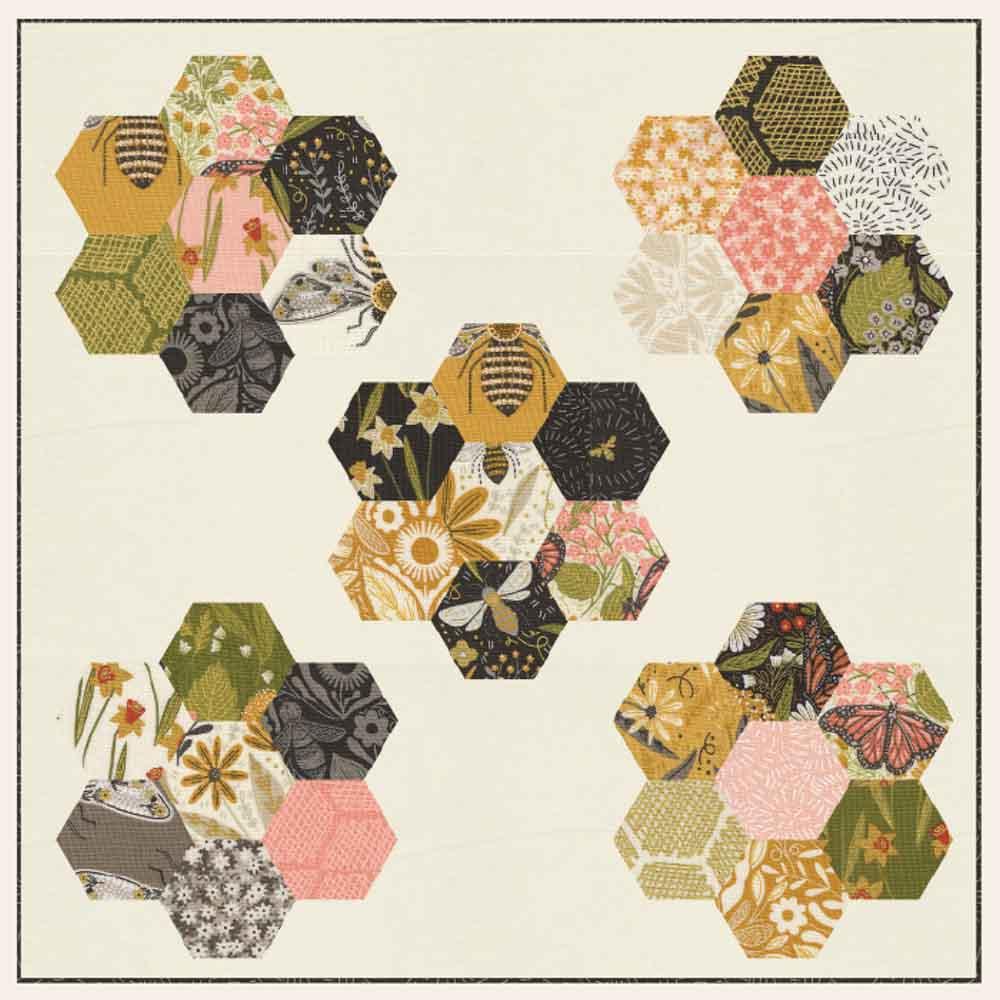 Gingiber - Bee Garden Mini Charm Quilt Block Pattern - FREE DOWNLOAD
