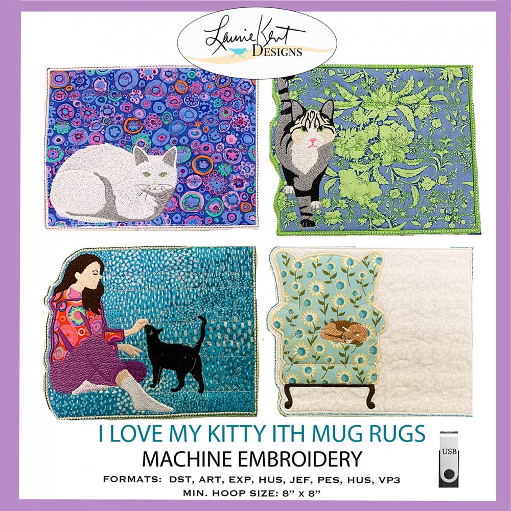 I Love My Kitty Mug Rugs ITH - Embroidery Pattern – Keepsake Quilting