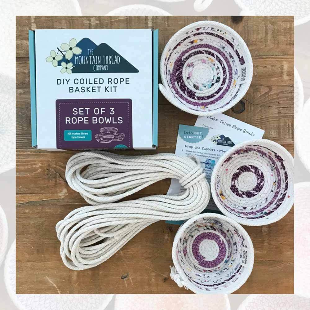 Coiled Rope Basket Kit Set of 3 Bowls - Mountain Thread Company ...