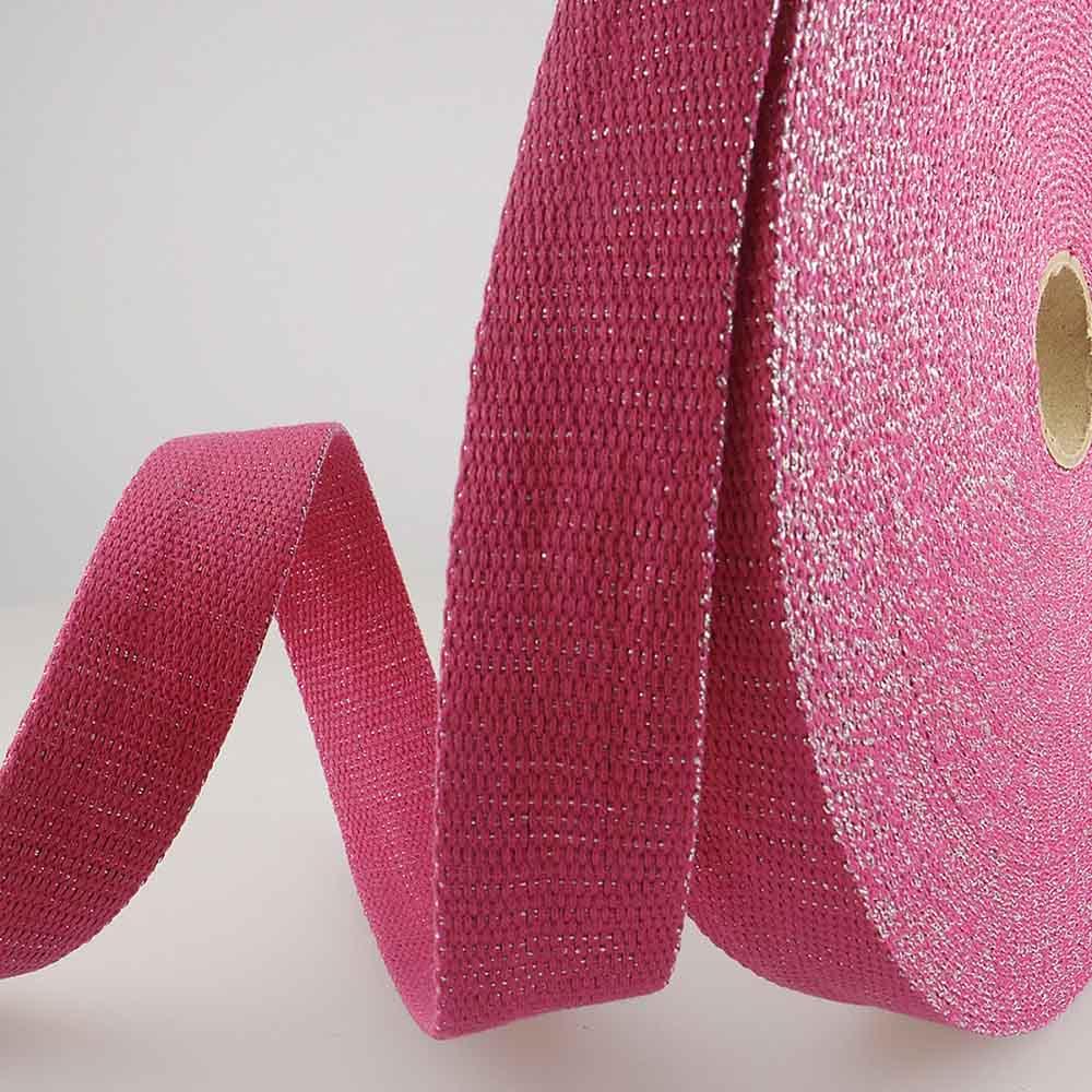Webbing with Metallic Fuschia & Silver 1-3/16in x 22yds – Keepsake Quilting