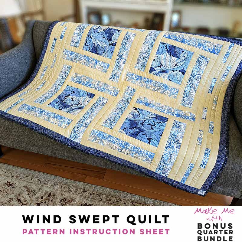 Swept Cut Pattern Wind Swept Quilt - Bonus Quarter Bundle Pattern – Keepsake Quilting