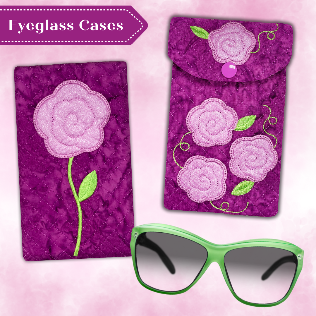 Posy Glasses Case IntheHoop Embroidery Pattern download Keepsake