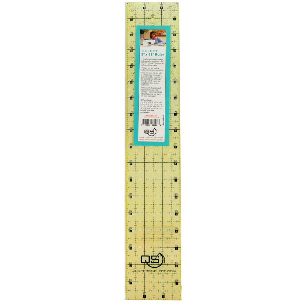 Quilters Select Non-Slip Ruler - 3 x 18