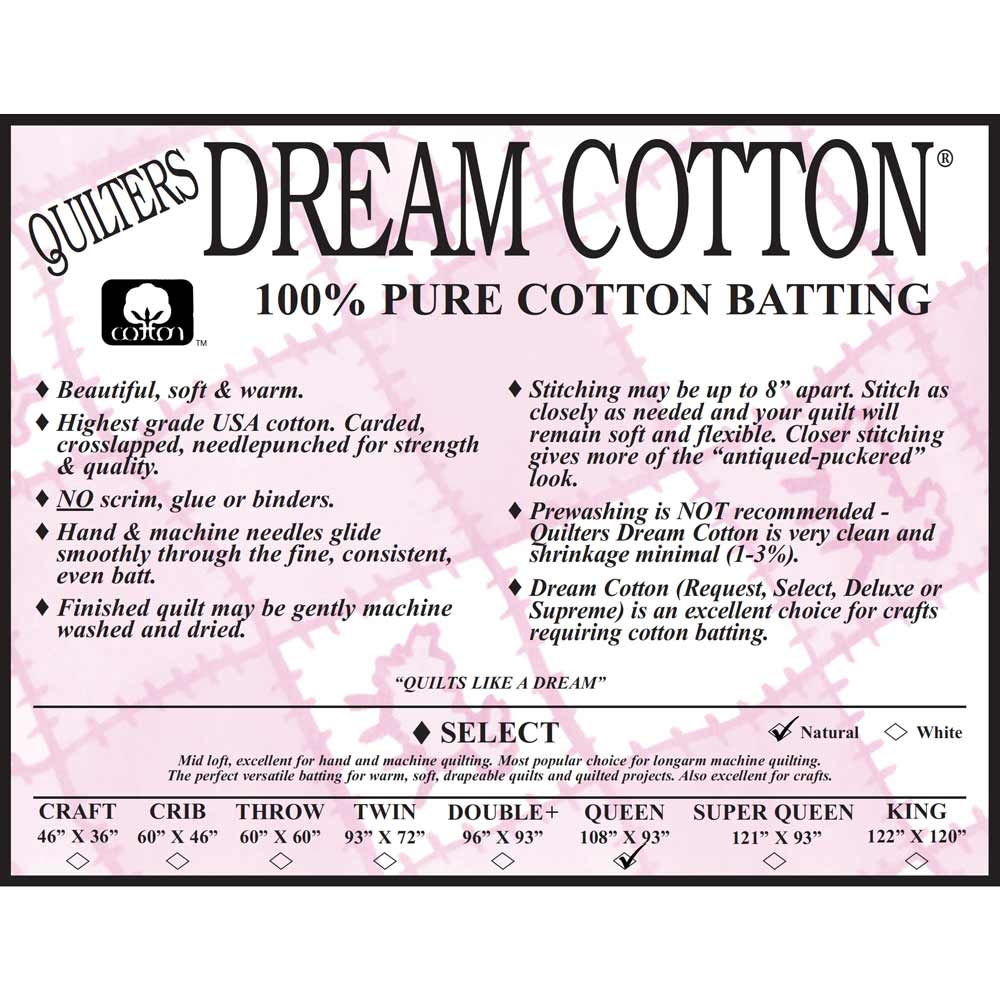 Quilter's Dream - Natural Dream 100% Cotton Select - Queen 108 x