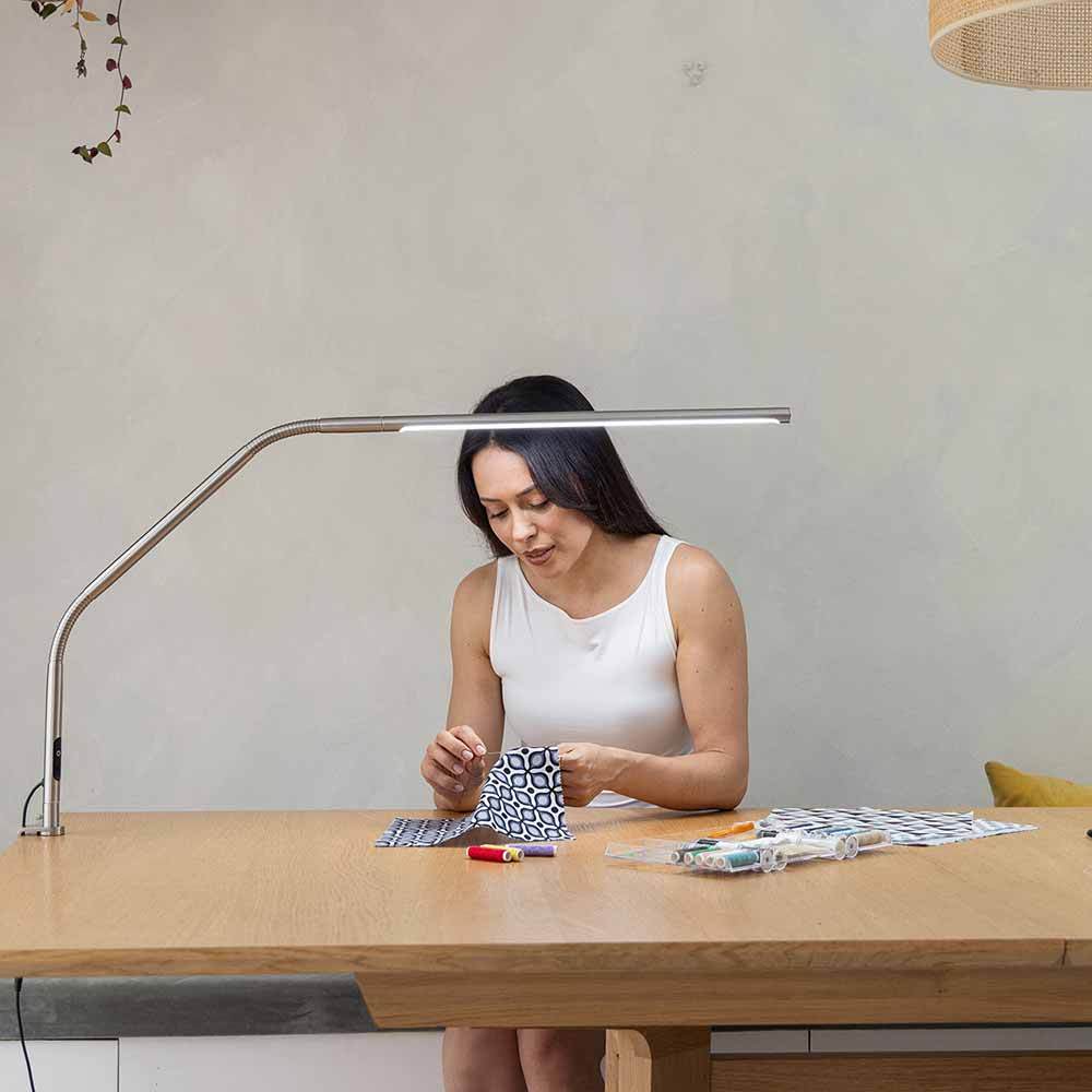 Slimline Table Brushed Steel Table Lamp – Keepsake Quilting