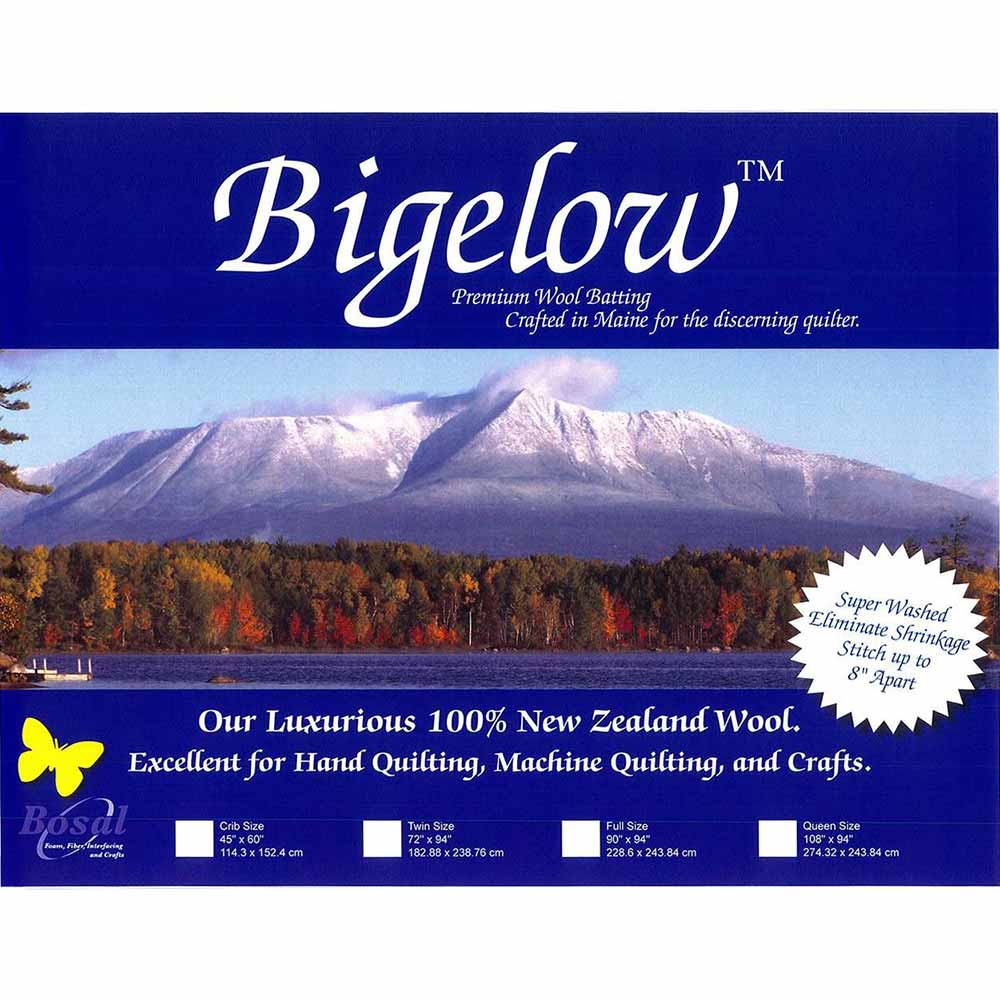 Bosal Bigelow 100 Wool Batting 108in x 94in Keepsake Quilting