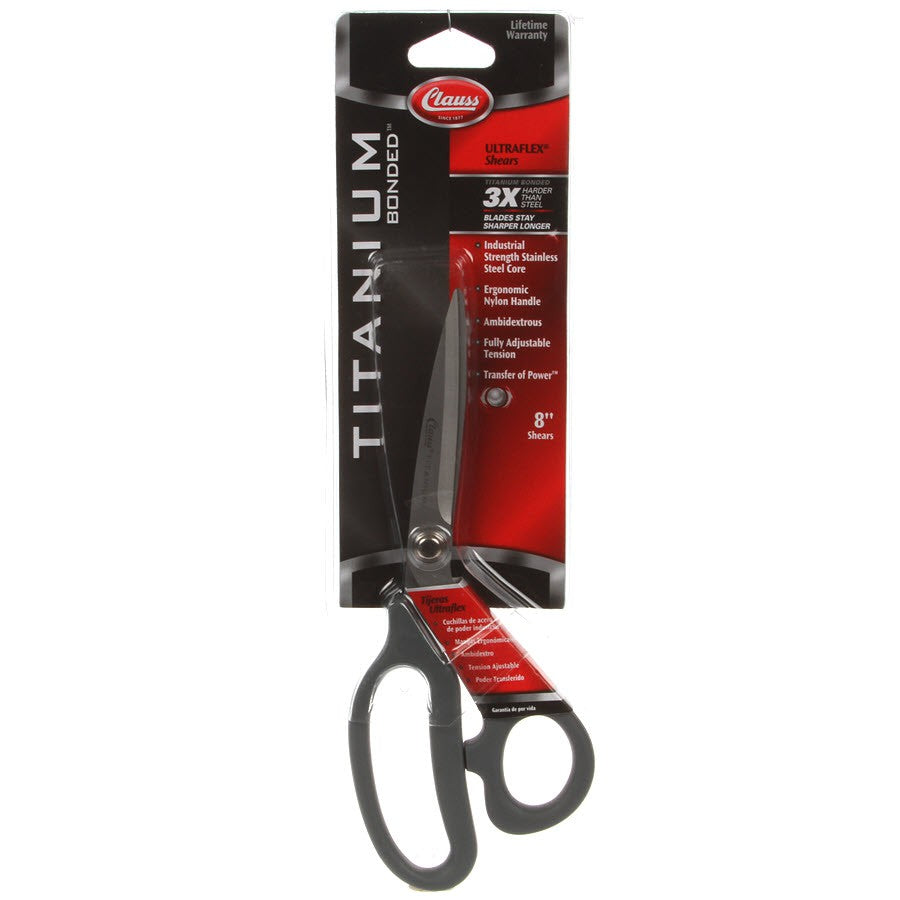 Clauss 18078 9" ExtremEdge Titanium Shear – Industrial Strength, Titanium Bonded, Adjustable Tension, Ergonomic Nylon Handles
