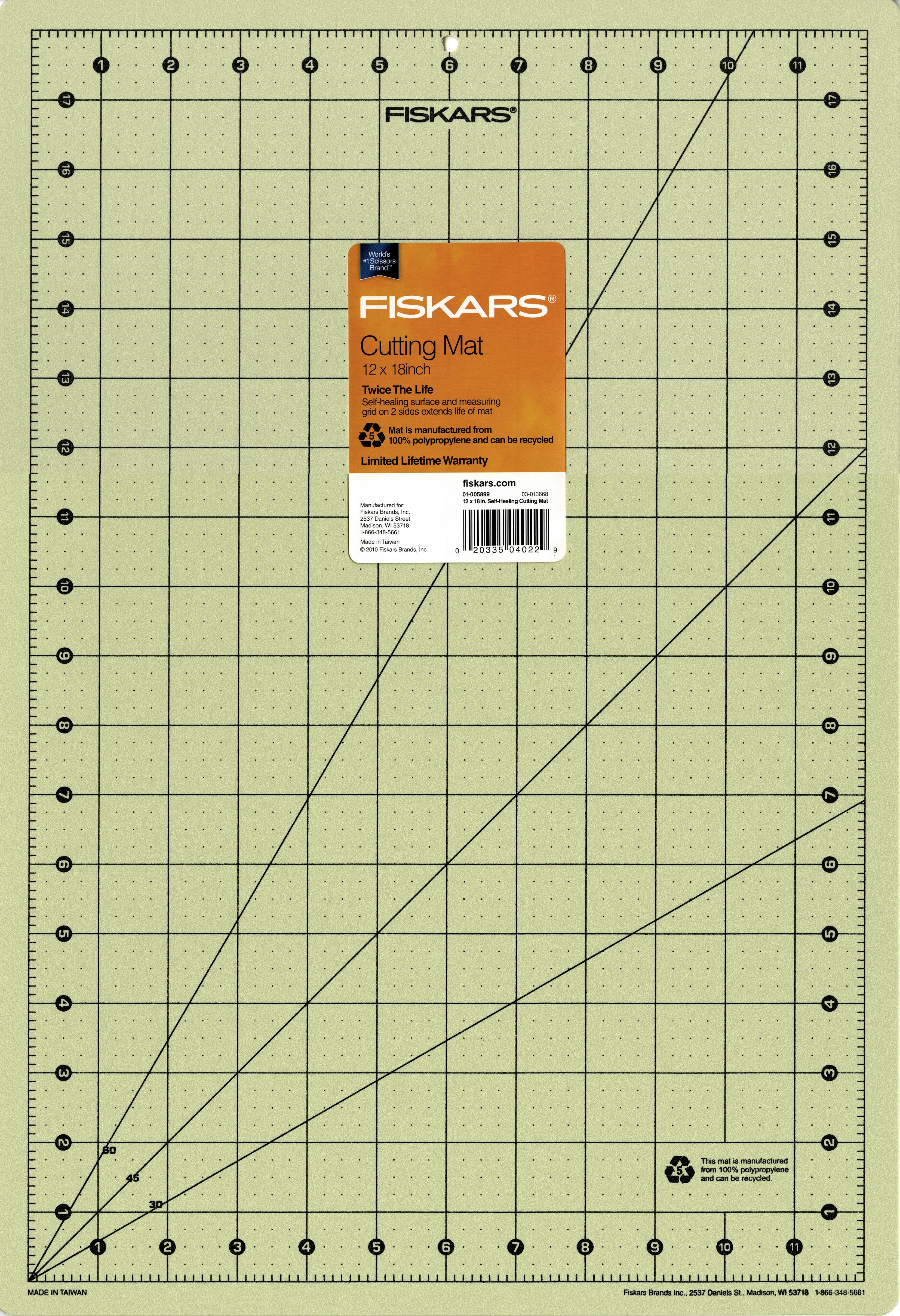 Fiskars 01-005899 Eco Cutting Mat Board, 12 x 18, Assorted