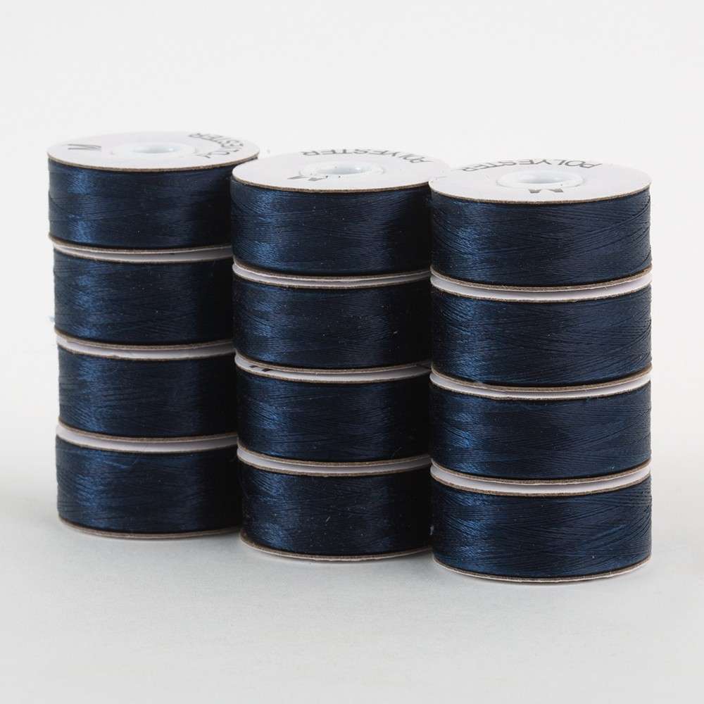 SuperBobs Polyester Bobbin 12pk M-Style Dark Blue – Keepsake Quilting
