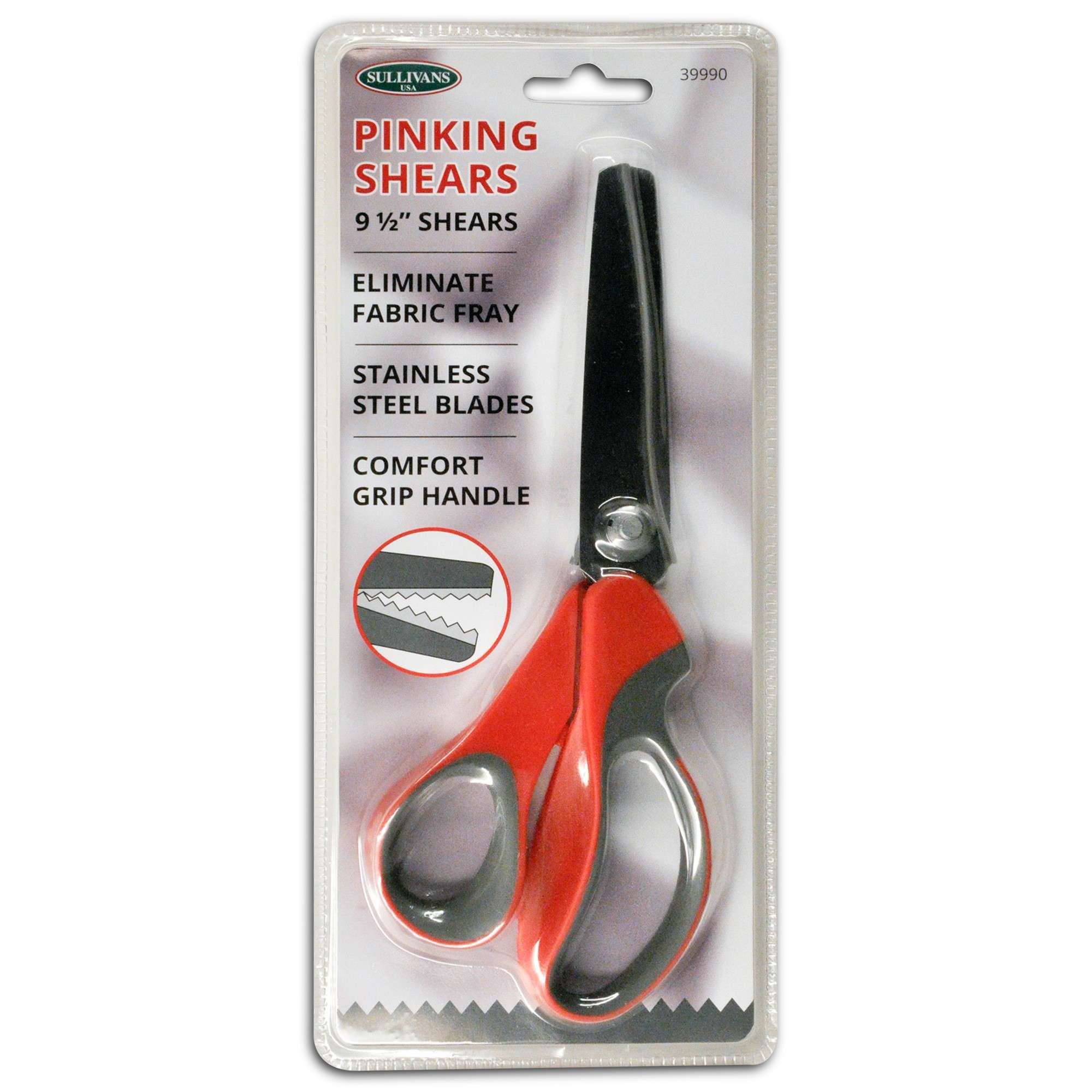 Sullivans Pinking Shears 9.5in - w/Comfort Grip Handle