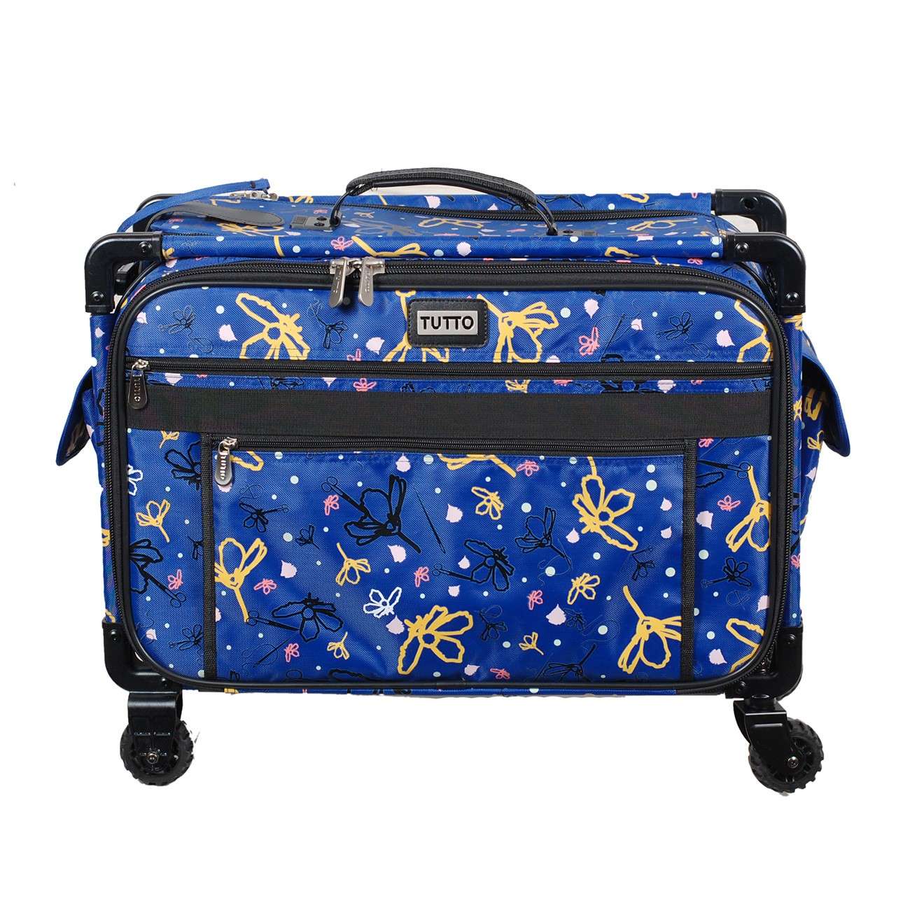 Tutto Sewing Machine Case On Wheels Large 21in Royal with Daisy