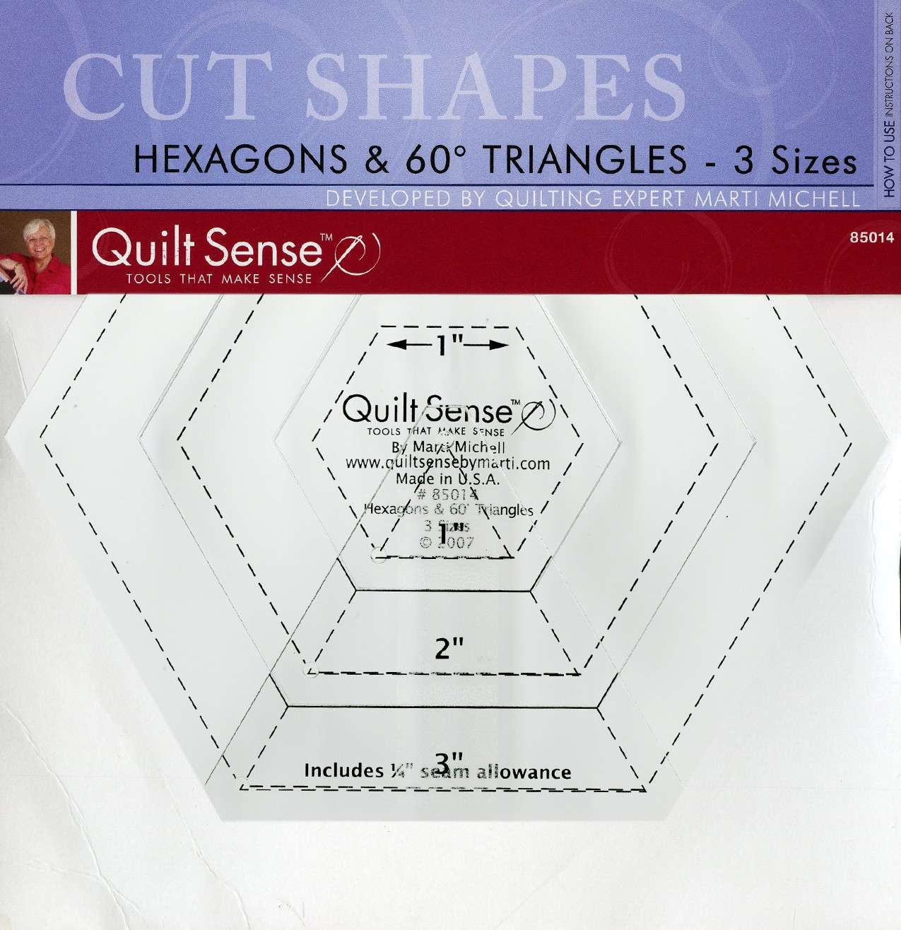 Quilt Sense Hexagons & 60 Degree Triangles 3 Sizes Keepsake Quilting