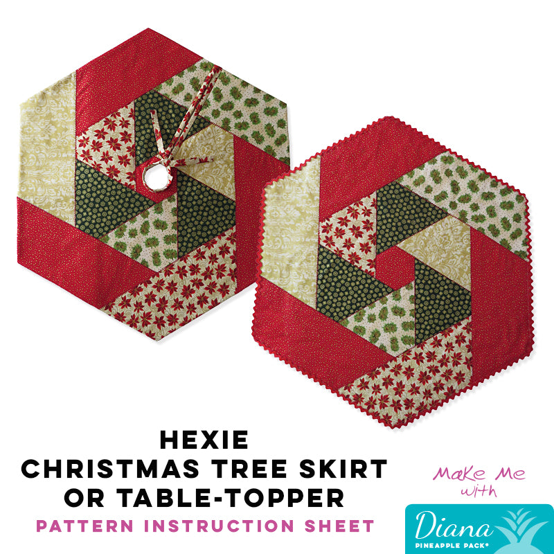 Hexie Christmas Tree Skirt or Table Topper Diana Pineapple Pack Patt
